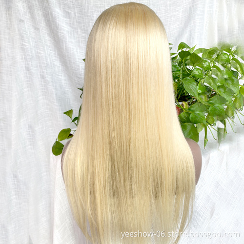 Top quality 613 Aligned cuticle wig raw 150 density wholesale straight 100% virgin unprocessed brazilian hair vendors